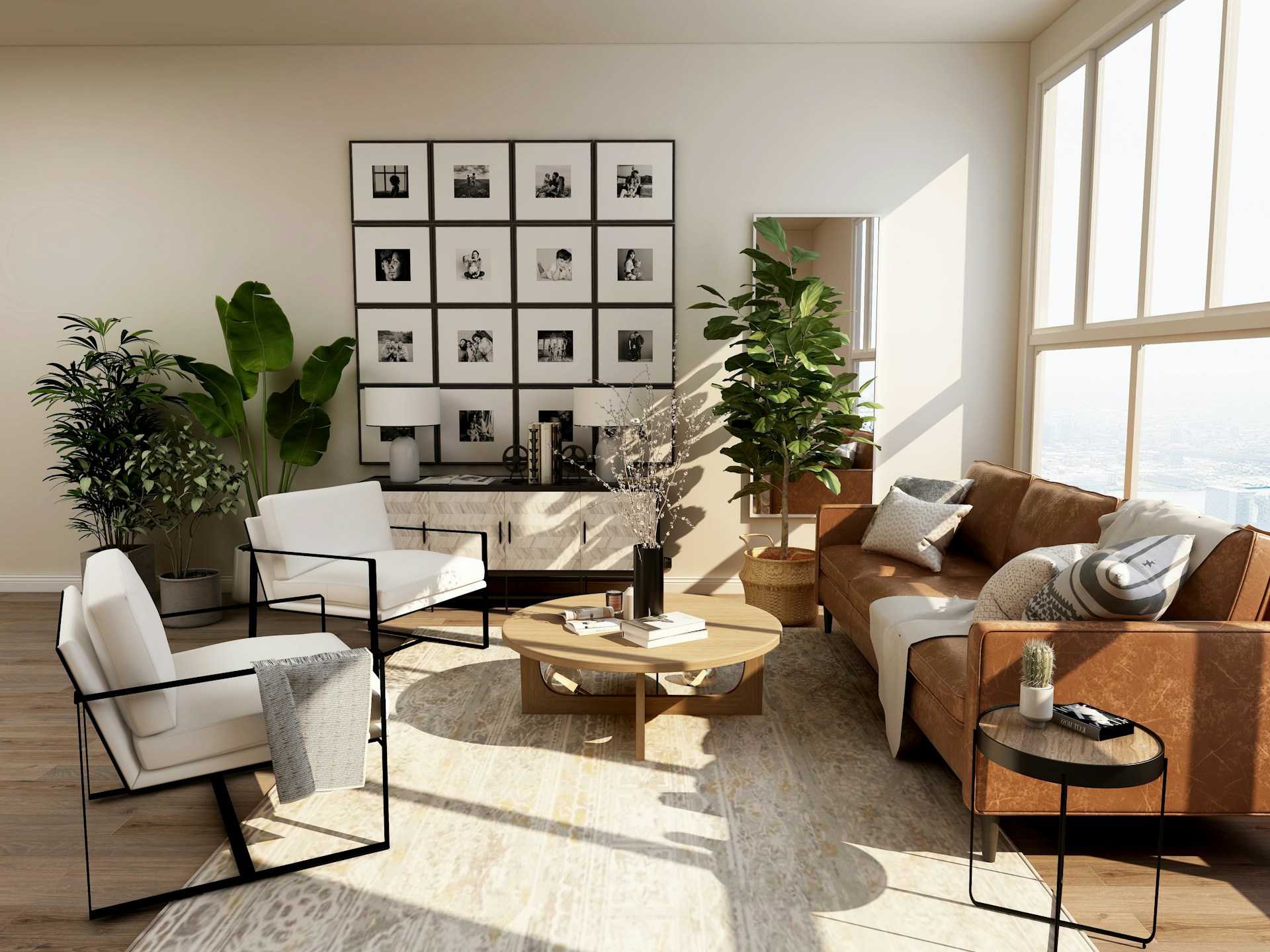 Luxury Modern Living Room Interior Visualization